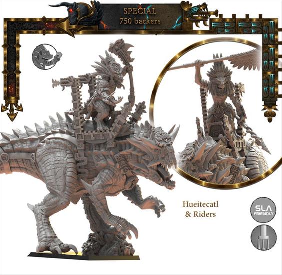 Lizardmen - Warhammer Fantasy - Lizardmen - Saurus Oldblood on Carnosaur aka Hueitecatl and Riders.stl.jpg